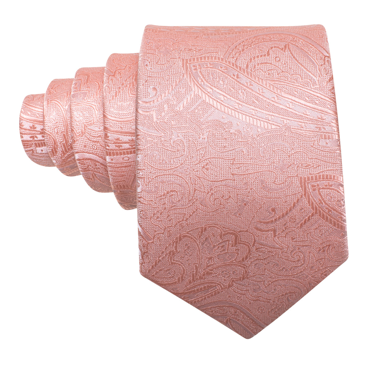Light Red Paisley Silk Tie, Pocket Square and Cufflinks Set tie sets - Sophisticated Gentlemen