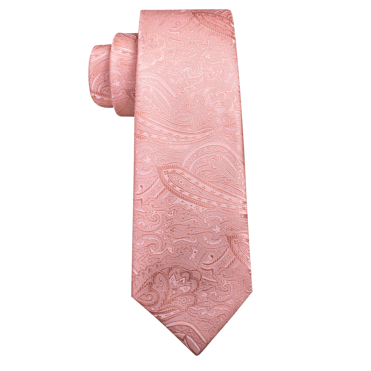 Light Red Paisley Silk Tie, Pocket Square and Cufflinks Set tie sets - Sophisticated Gentlemen