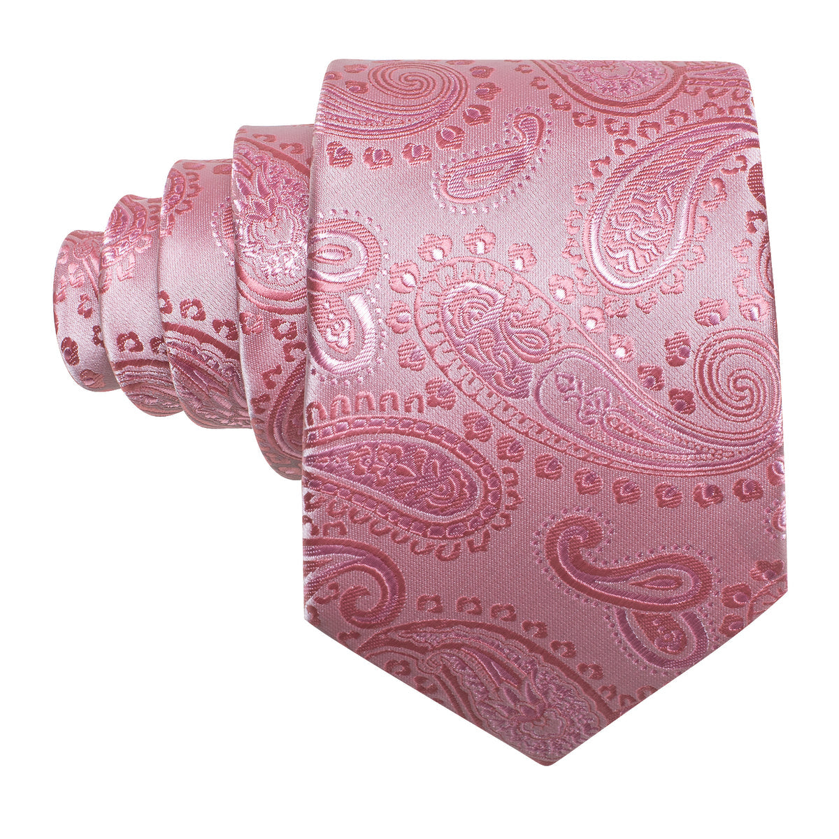 Pink Paisley Wedding Silk Tie, Pocket Square and Cufflinks Set tie sets - Sophisticated Gentlemen