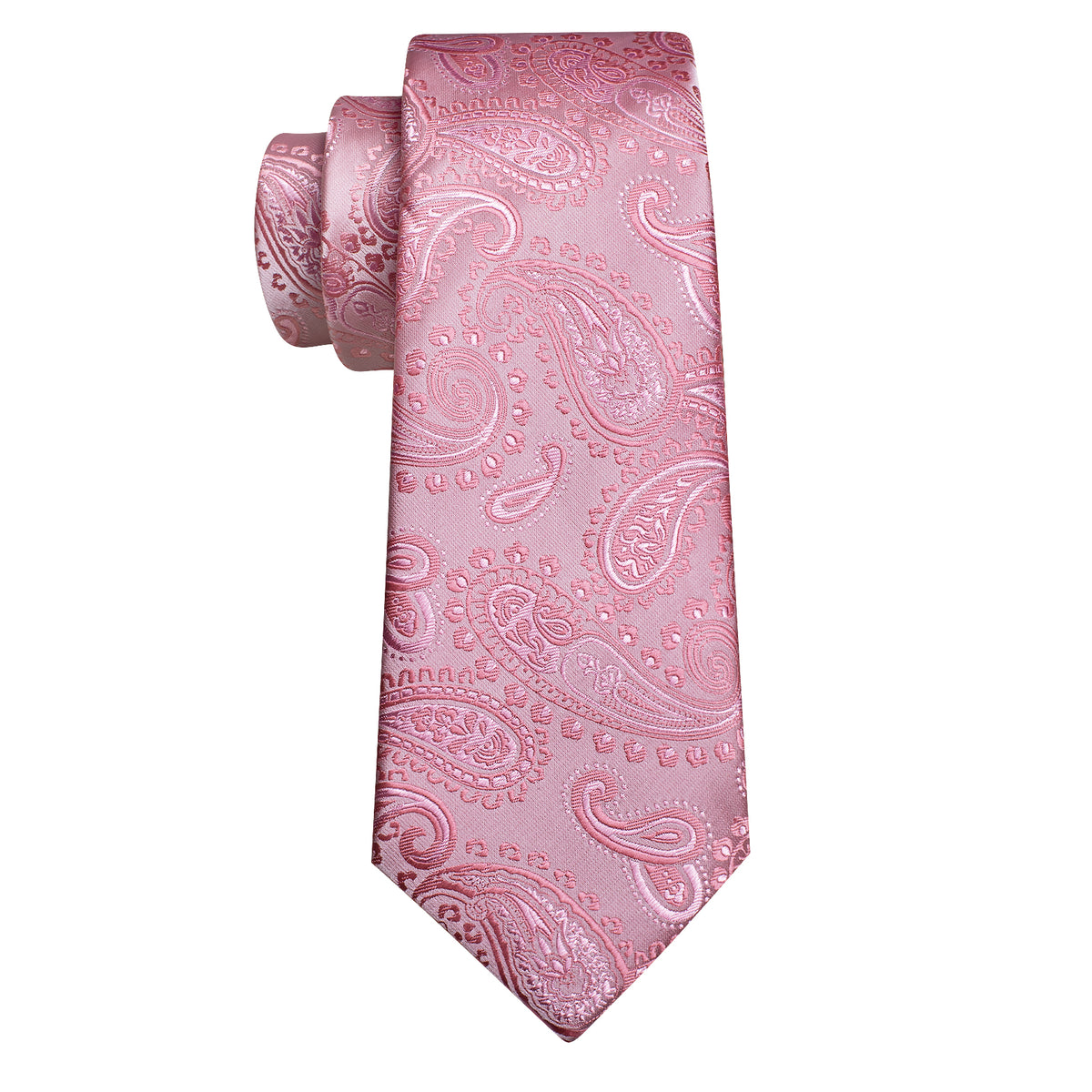 Pink Paisley Wedding Silk Tie, Pocket Square and Cufflinks Set tie sets - Sophisticated Gentlemen