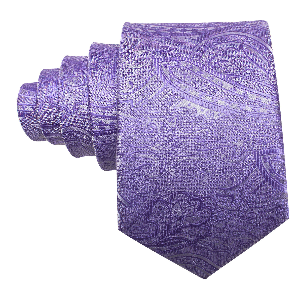 Purple Wedding Paisley Silk Tie, Pocket Square and Cufflinks Set tie sets - Sophisticated Gentlemen