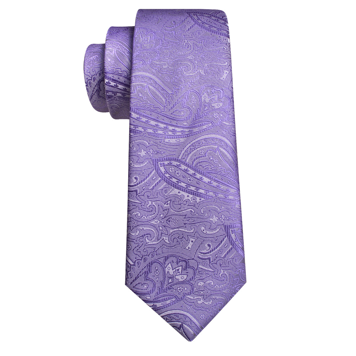 Purple Wedding Paisley Silk Tie, Pocket Square and Cufflinks Set tie sets - Sophisticated Gentlemen