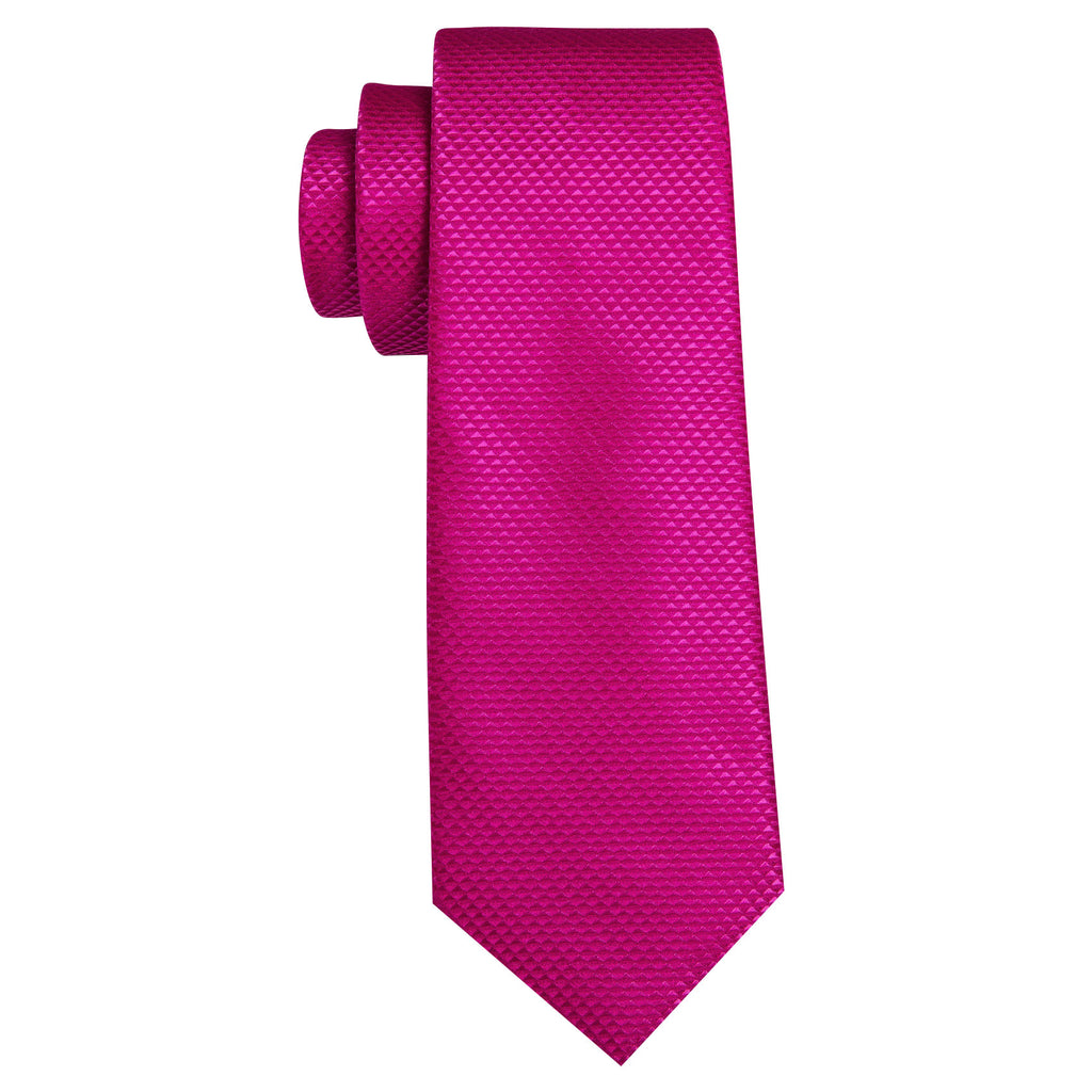 Rose Red Pink Solid Silk Tie, Pocket Square and Cufflinks Set tie sets - Sophisticated Gentlemen