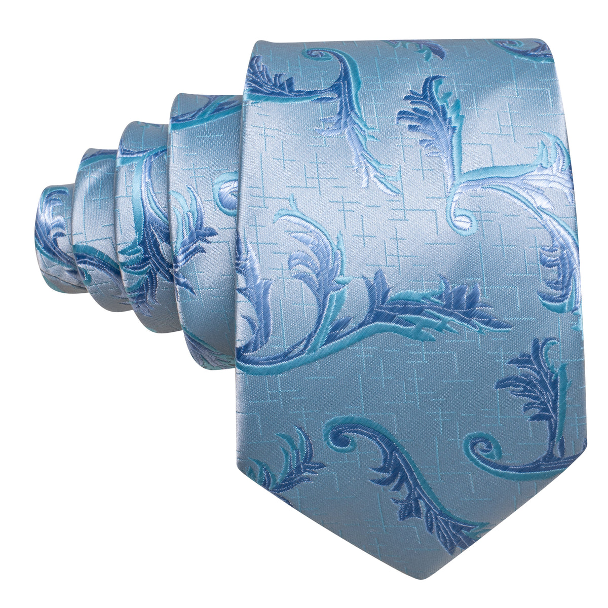 Arctic Blue Floral Tie Set with Pocket Square & Cufflinks tie sets - Sophisticated Gentlemen