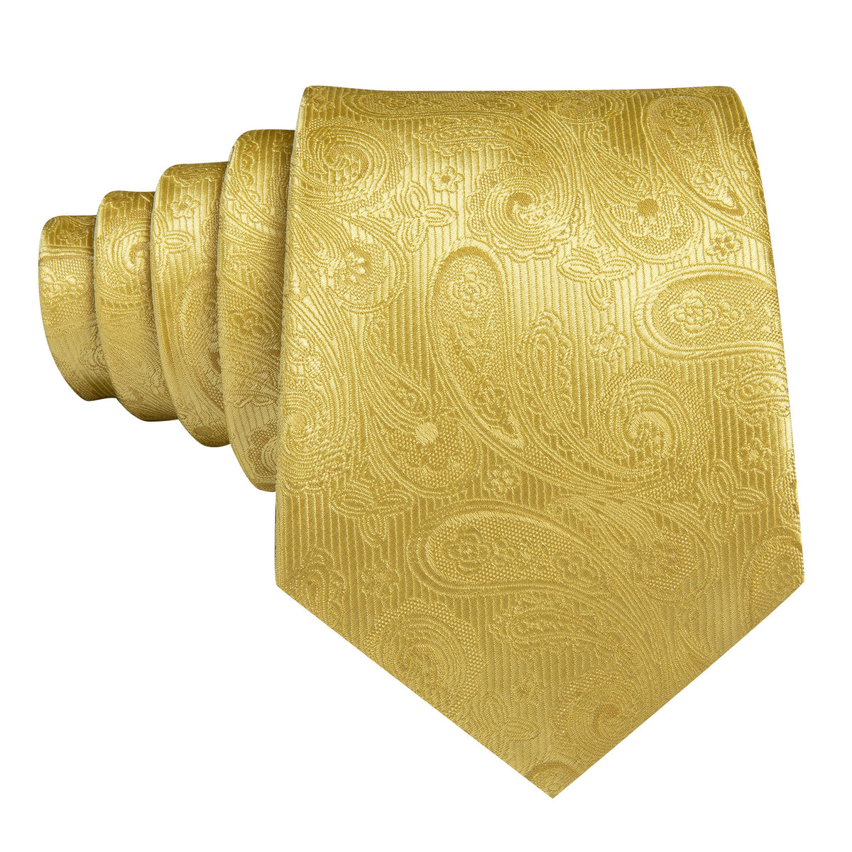 Gold Paisley Silk Tie, Pocket Square and Cufflinks Set tie sets - Sophisticated Gentlemen
