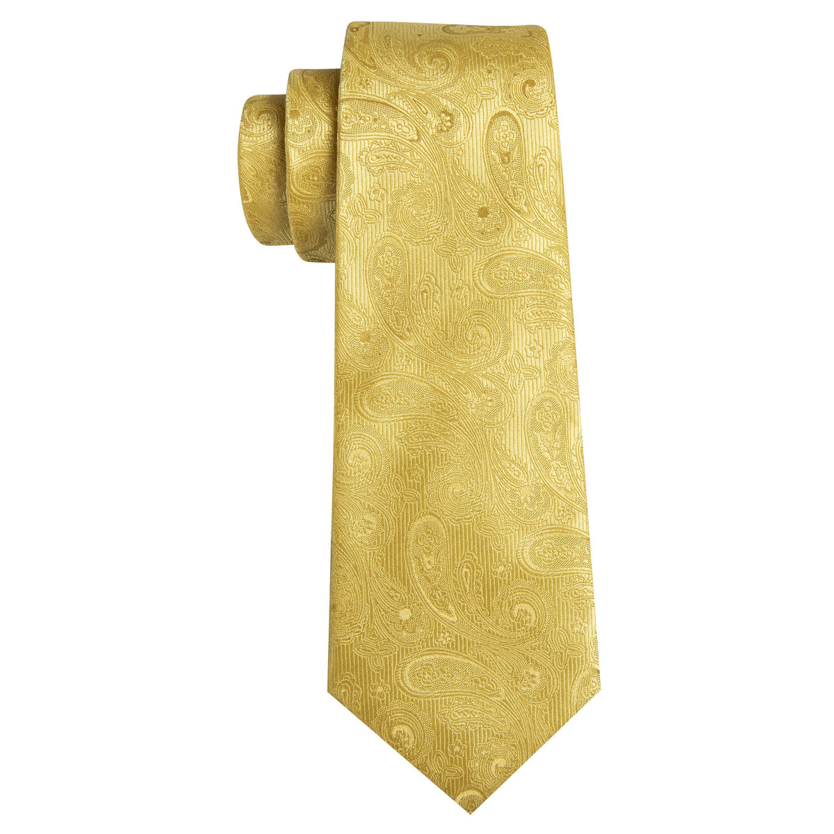Gold Paisley Silk Tie, Pocket Square and Cufflinks Set tie sets - Sophisticated Gentlemen
