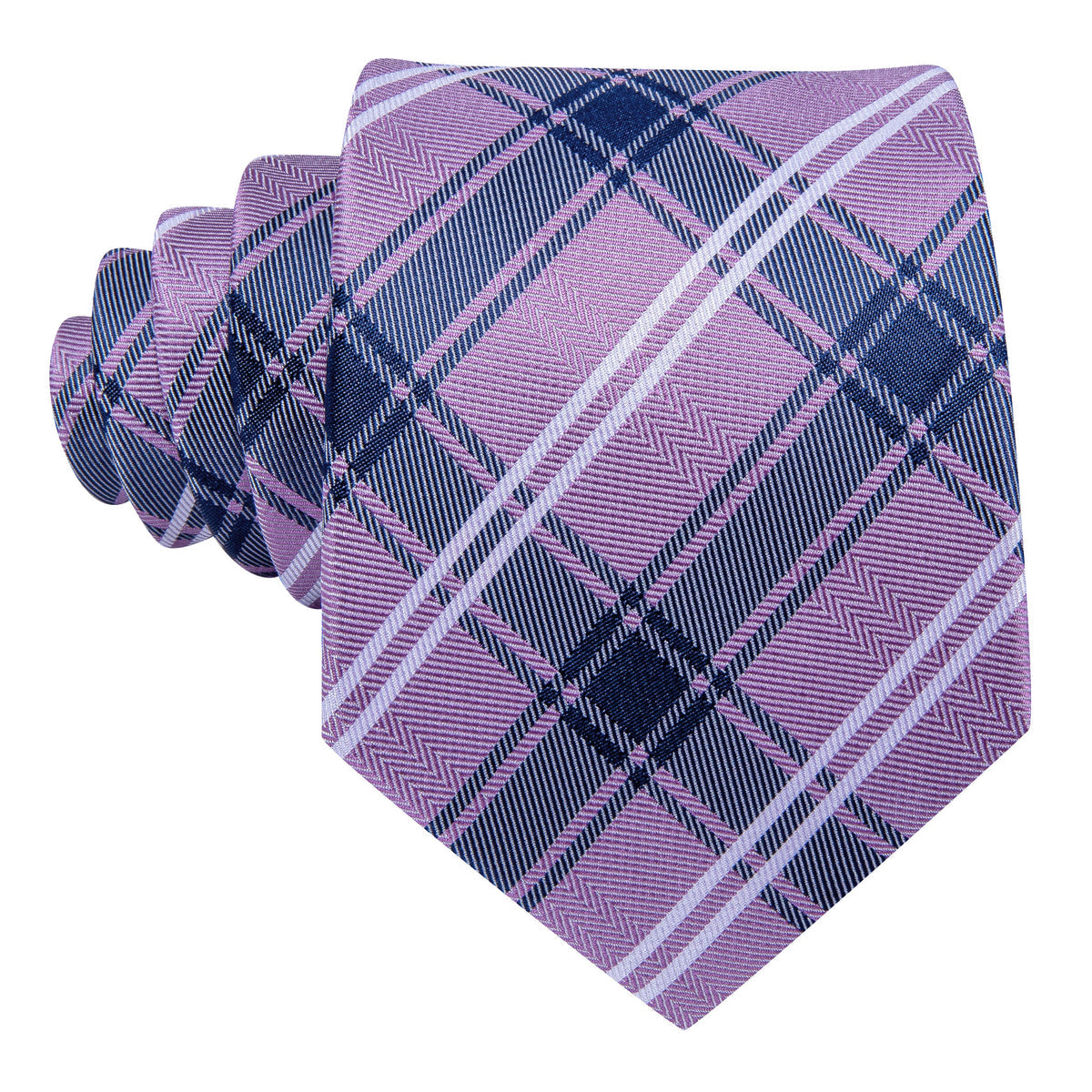 Purple Blue Checkered Plaid Tie, Pocket Square and Cufflinks Set tie sets - Sophisticated Gentlemen