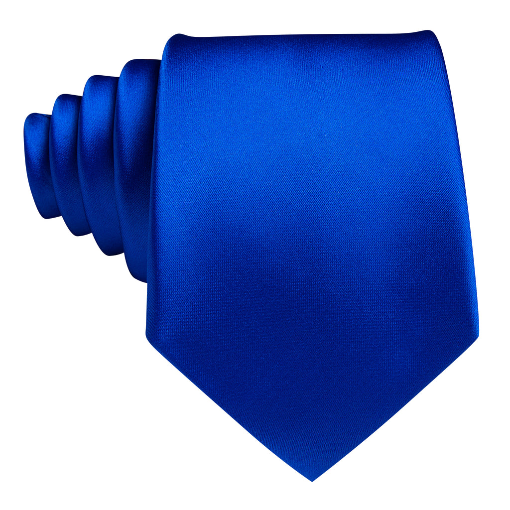Blue Solid Silk Tie, Pocket Square and Cufflinks Set tie sets - Sophisticated Gentlemen