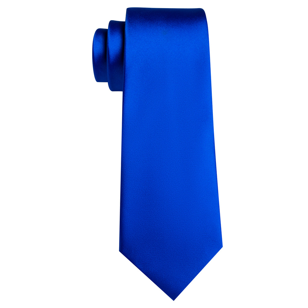 Blue Solid Silk Tie, Pocket Square and Cufflinks Set tie sets - Sophisticated Gentlemen