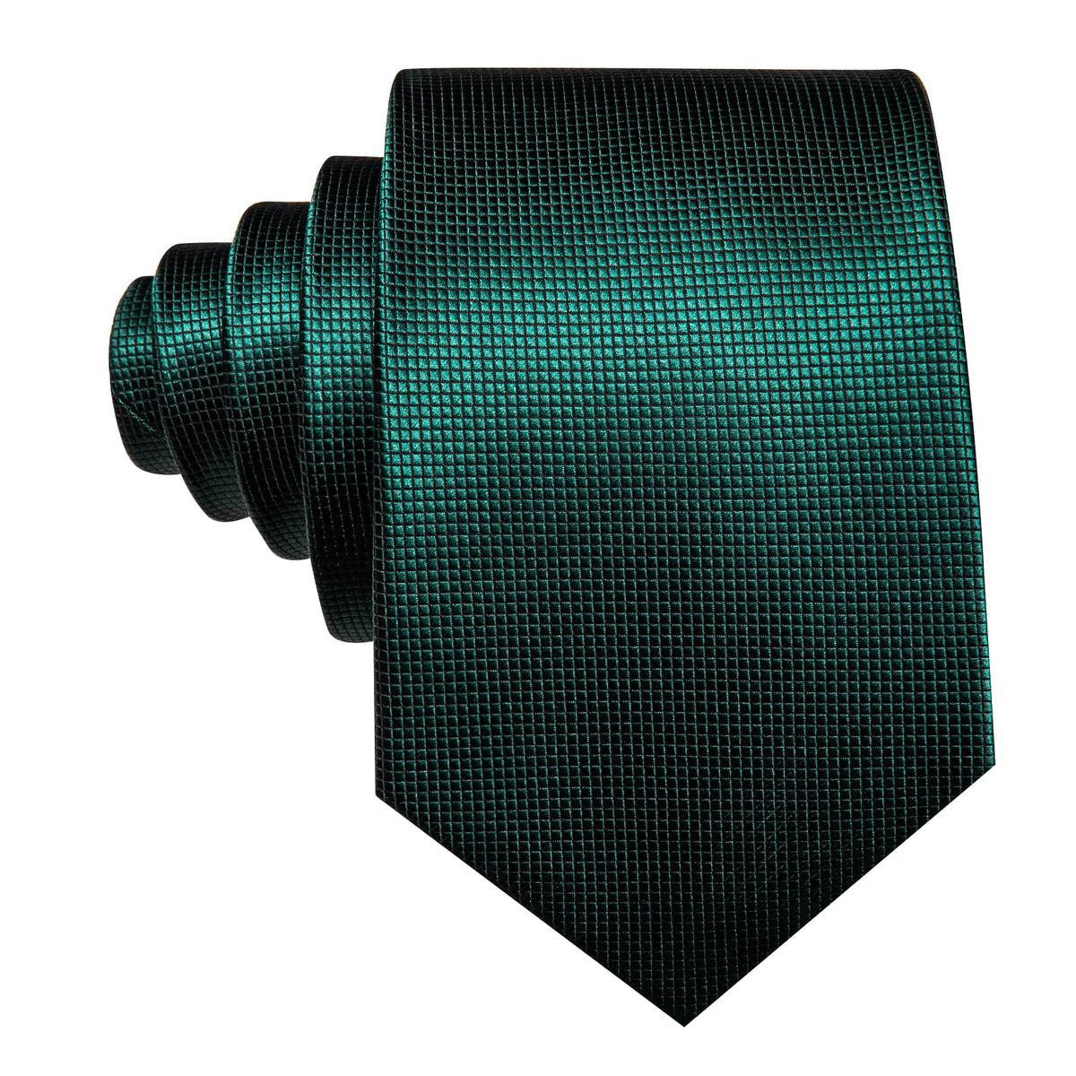 Dark Green Plaid Tie, Pocket Square and Cufflinks Set tie sets - Sophisticated Gentlemen