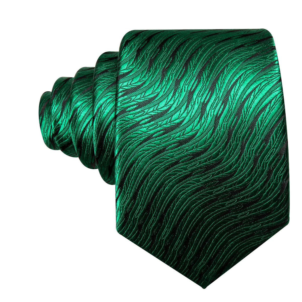 Emerald Green Geometric Wedding Tie, Pocket Square and Cufflinks Set tie sets    - Sophisticated Gentlemen
