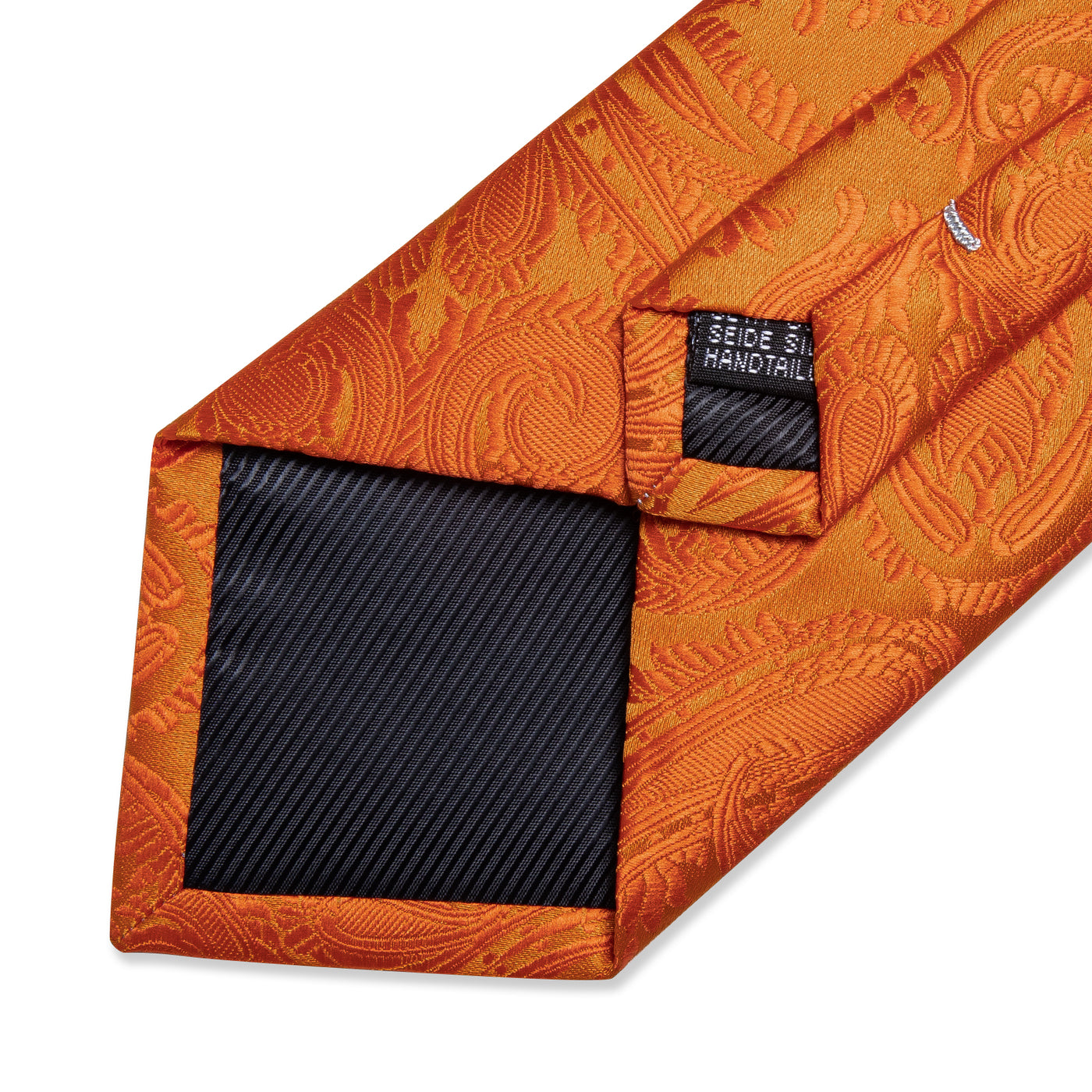 Orange Paisley Silk Tie, Pocket Square & Cufflinks Set tie sets - Sophisticated Gentlemen