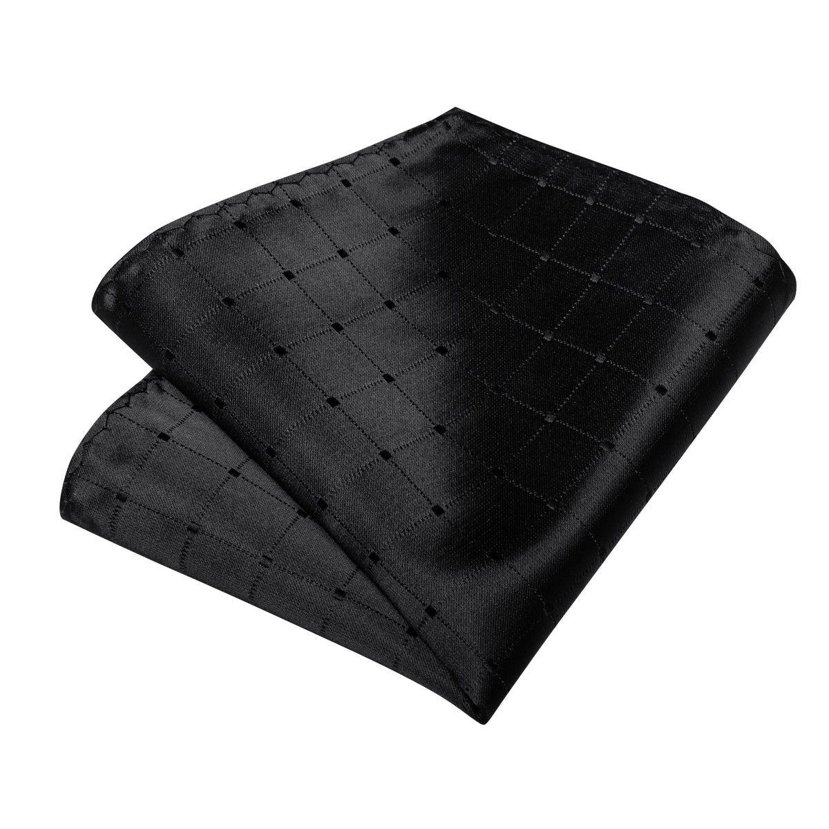 Black Plaid Tie, Pocket Square, Cufflinks and Tie Clip tie sets - Sophisticated Gentlemen