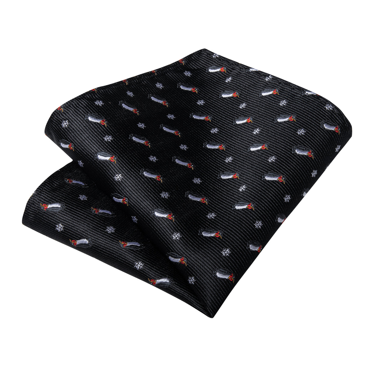 Penguins and Snowflakes Tie, Pocket Square, Cufflinks and Tie Clip tie sets - Sophisticated Gentlemen