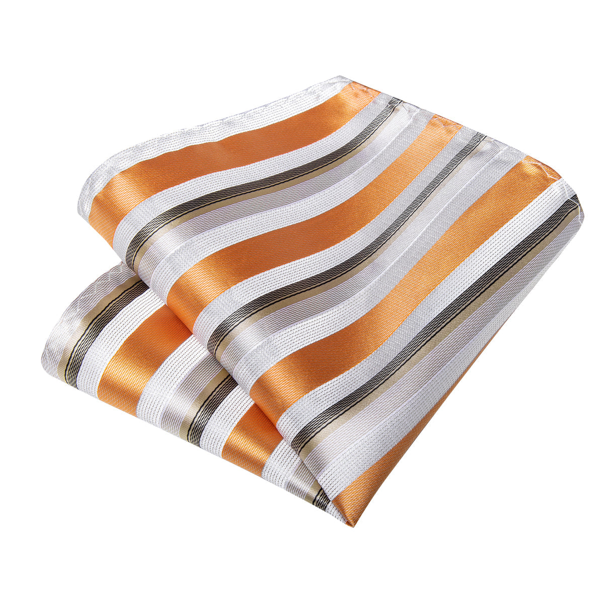 Orange, White and Green Tie, Pocket Square, Cufflinks and Tie Clip tie sets - Sophisticated Gentlemen