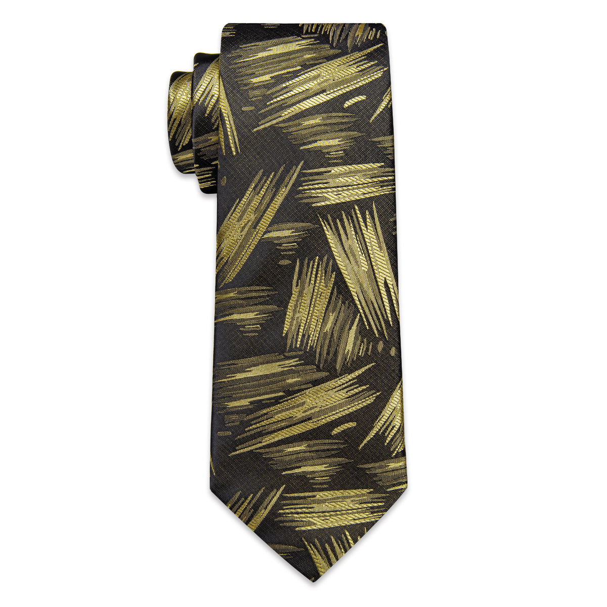 Gold and Brown Silk Tie, Pocket Square and Cufflinks tie sets - Sophisticated Gentlemen