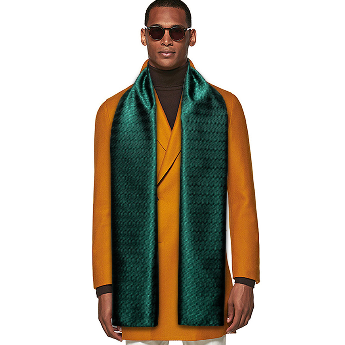 Luxury Green Plaid Silk Scarf Scarf - Sophisticated Gentlemen