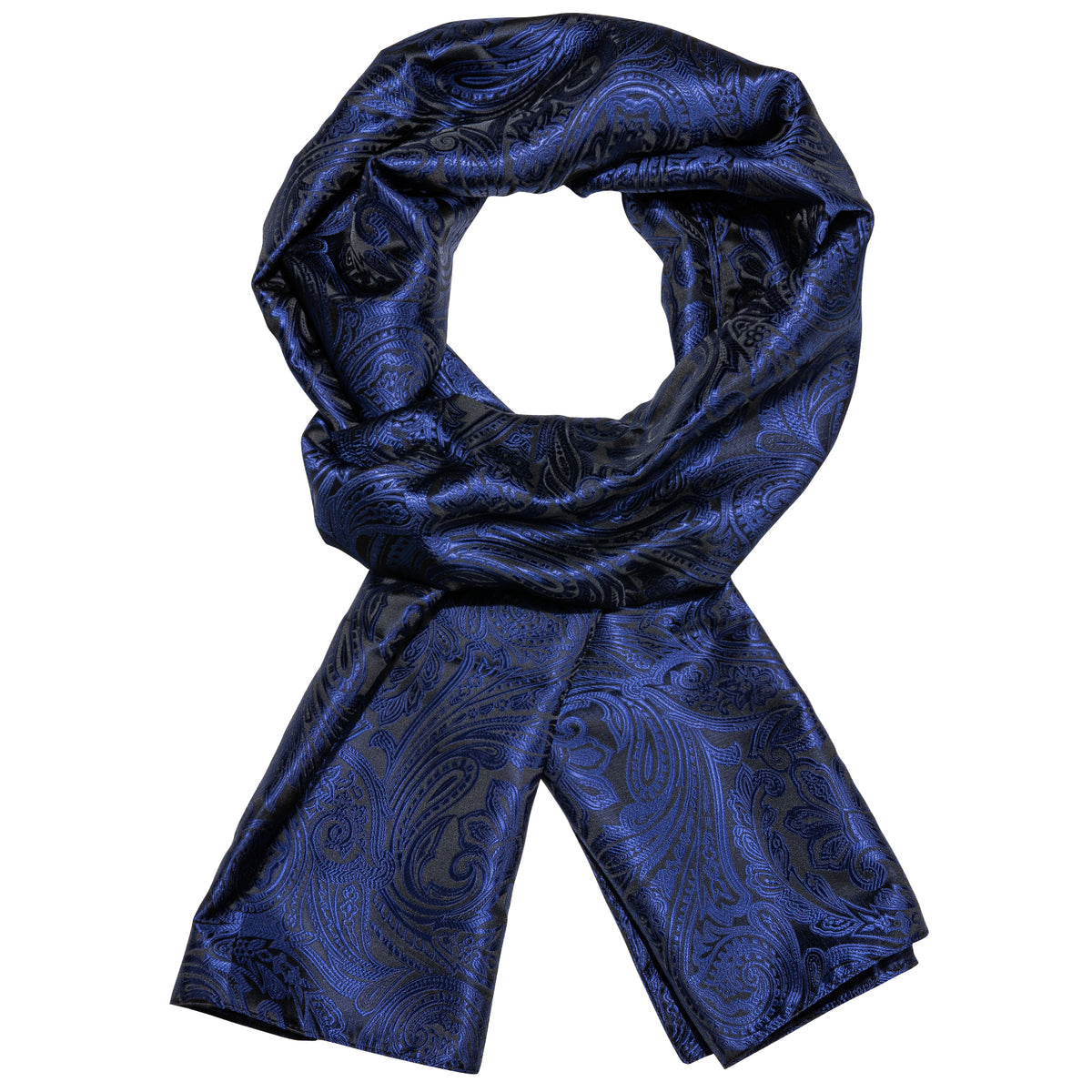 Luxury Blue Floral Silk Scarf Scarf - Sophisticated Gentlemen