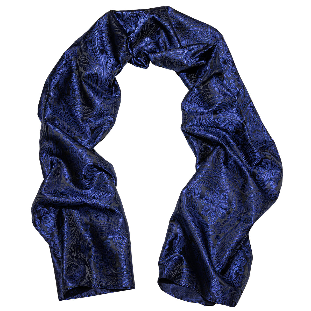 Luxury Blue Floral Silk Scarf Scarf - Sophisticated Gentlemen