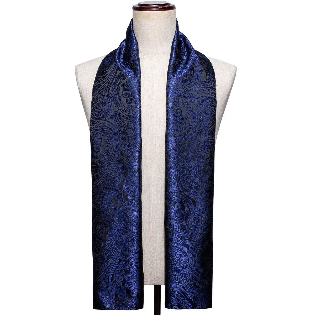 Luxury Blue Floral Silk Scarf Scarf - Sophisticated Gentlemen