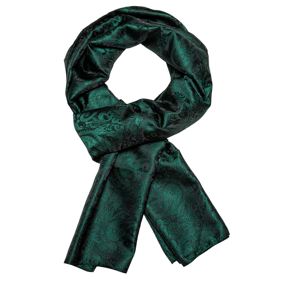 Luxury Green Floral Silk Scarf Scarf - Sophisticated Gentlemen