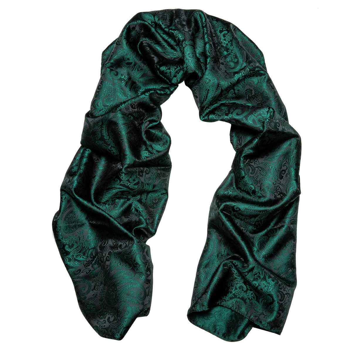 Luxury Green Floral Silk Scarf Scarf - Sophisticated Gentlemen