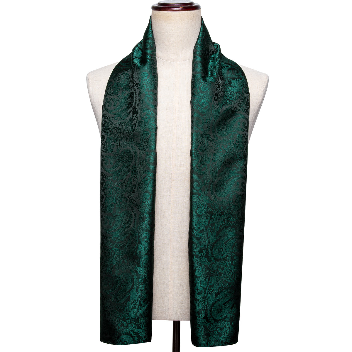 Luxury Green Floral Silk Scarf Scarf - Sophisticated Gentlemen
