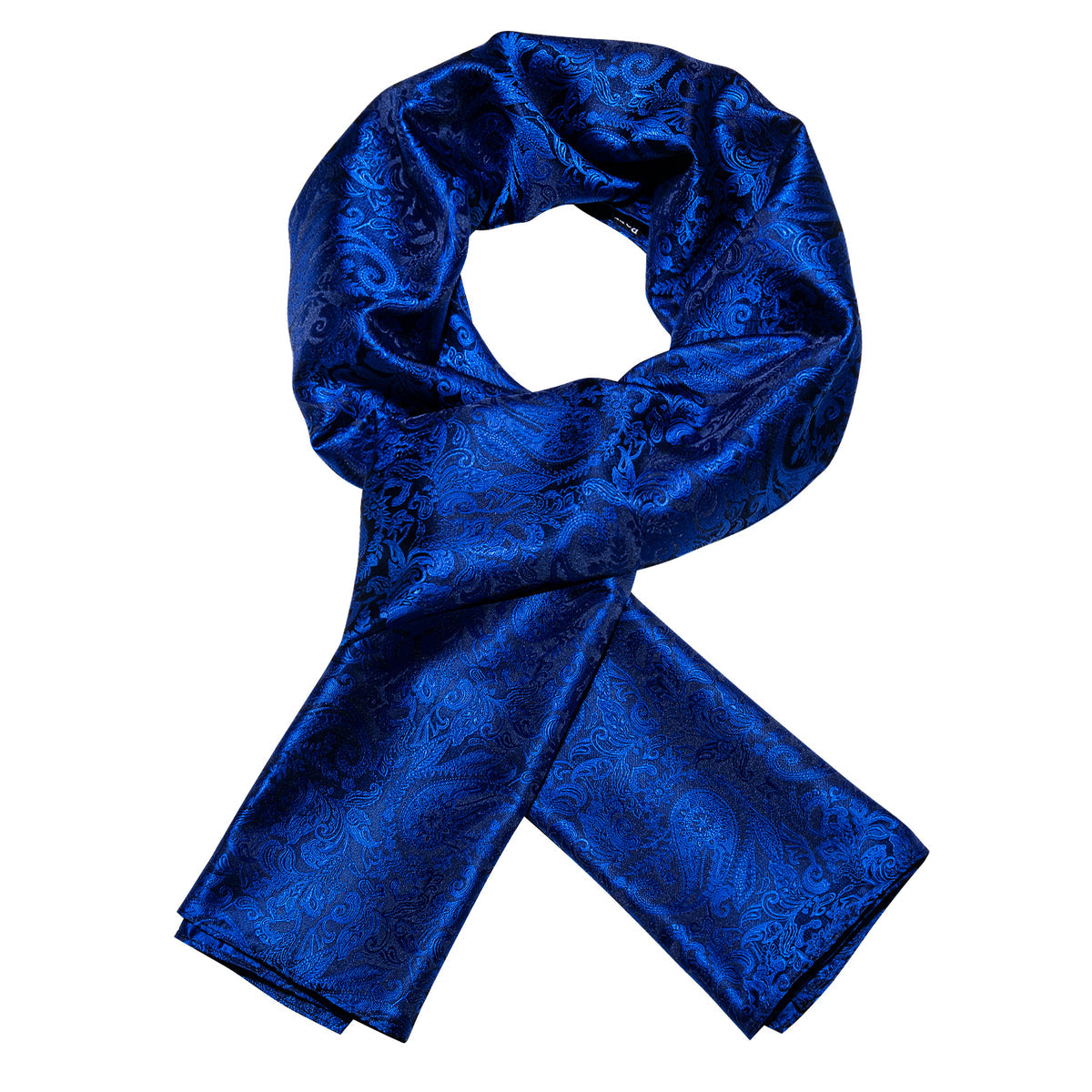 Luxury Blue Paisley Silk Scarf Scarf - Sophisticated Gentlemen
