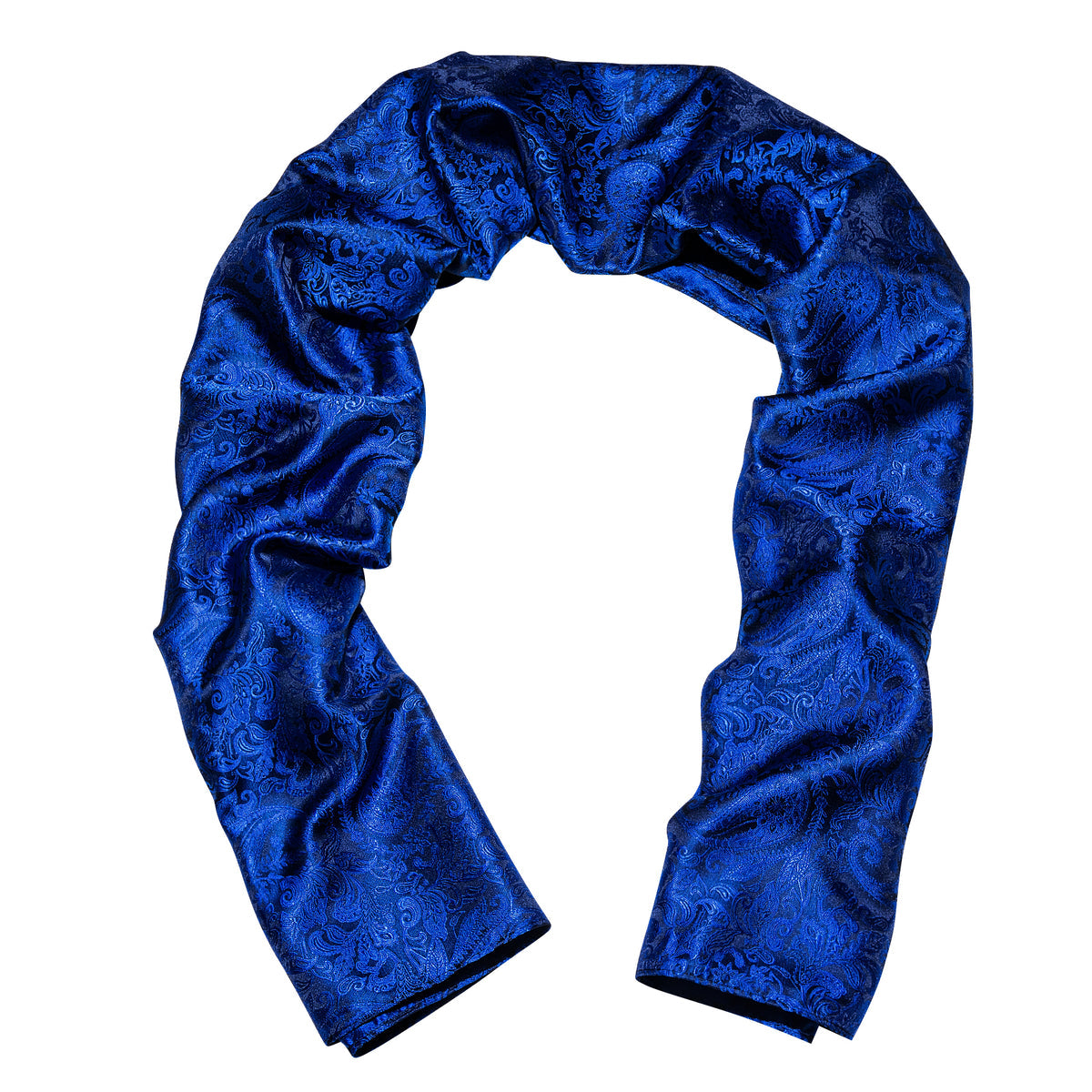Luxury Blue Paisley Silk Scarf Scarf - Sophisticated Gentlemen