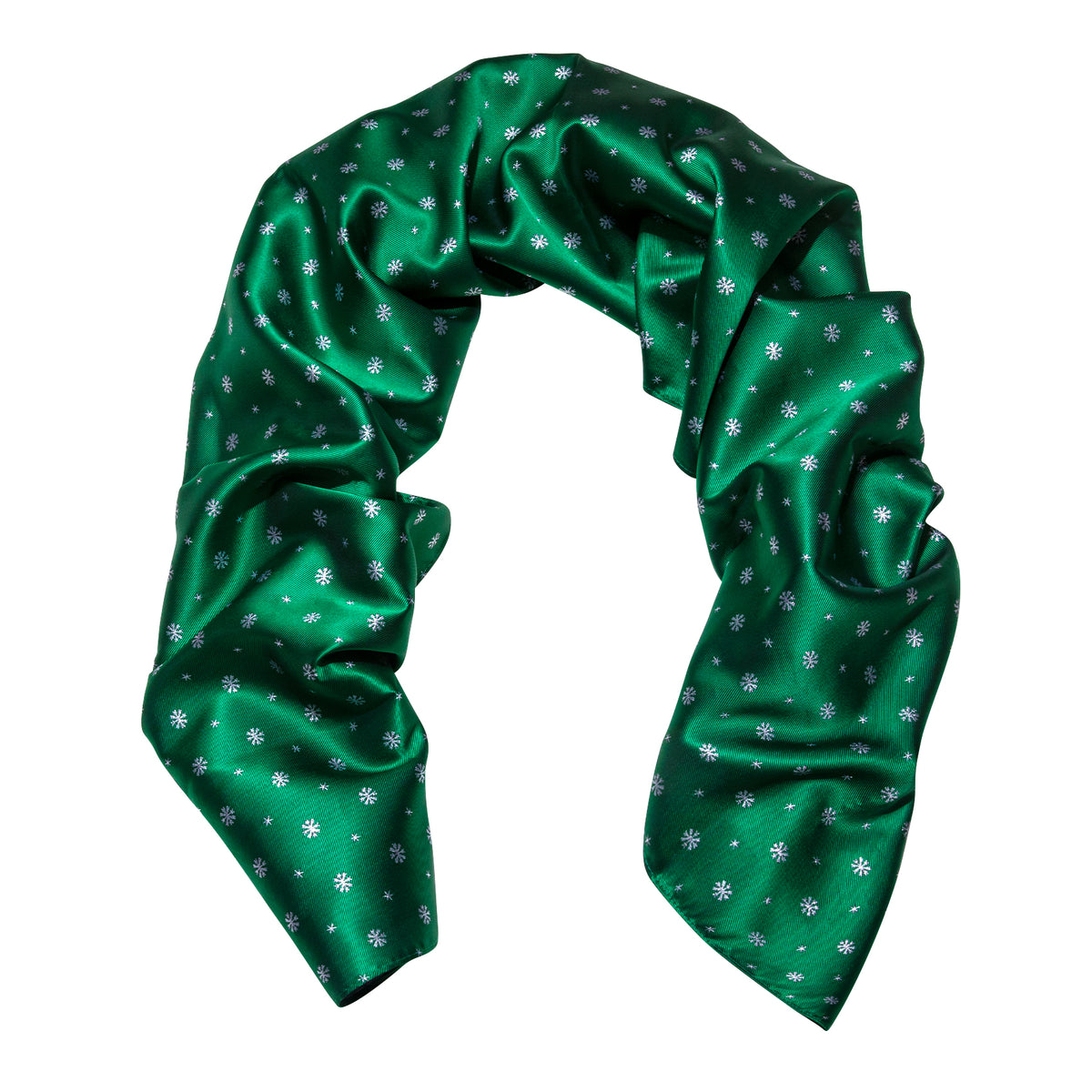 Luxury Green White Snowflake Christmas Silk Scarf Scarf - Sophisticated Gentlemen
