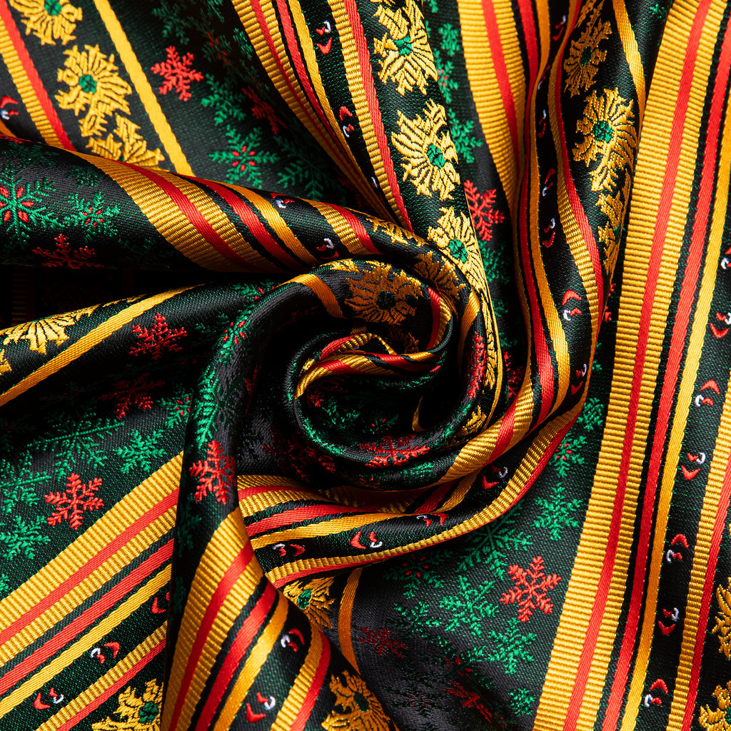 Gold Green Christmas Winter Snowflake Pattern Scarf Scarf - Sophisticated Gentlemen