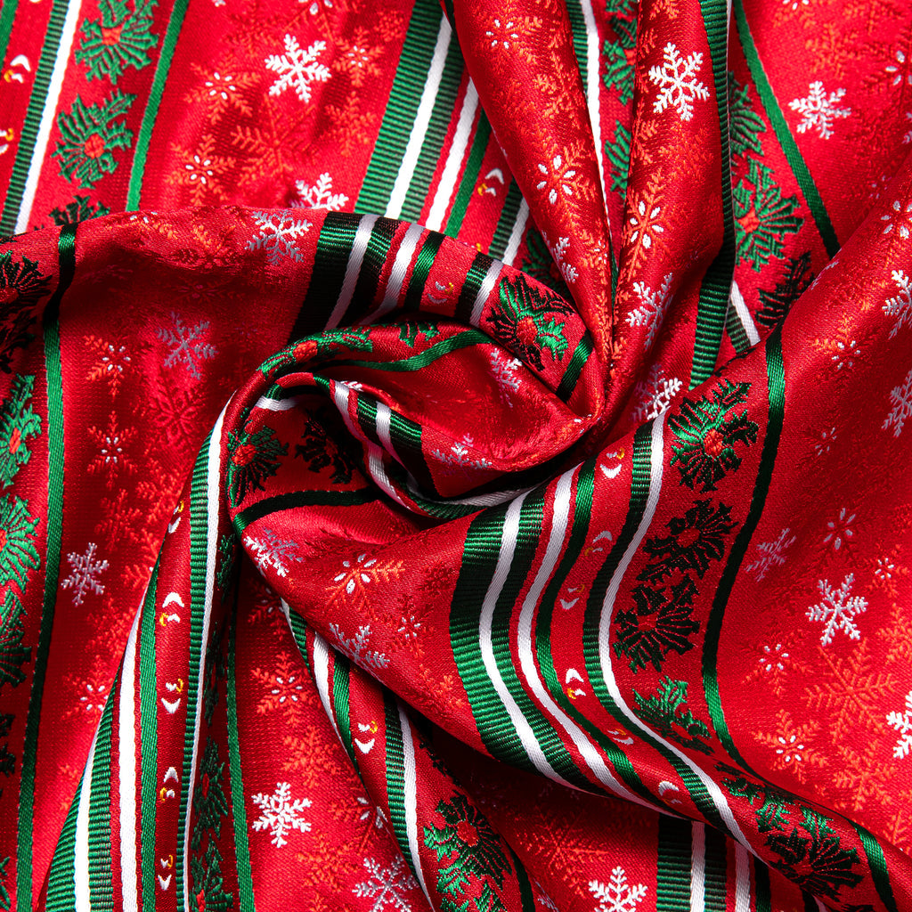 Red and White Scarf with Christmas Snowflake Pattern Scarf - Sophisticated Gentlemen