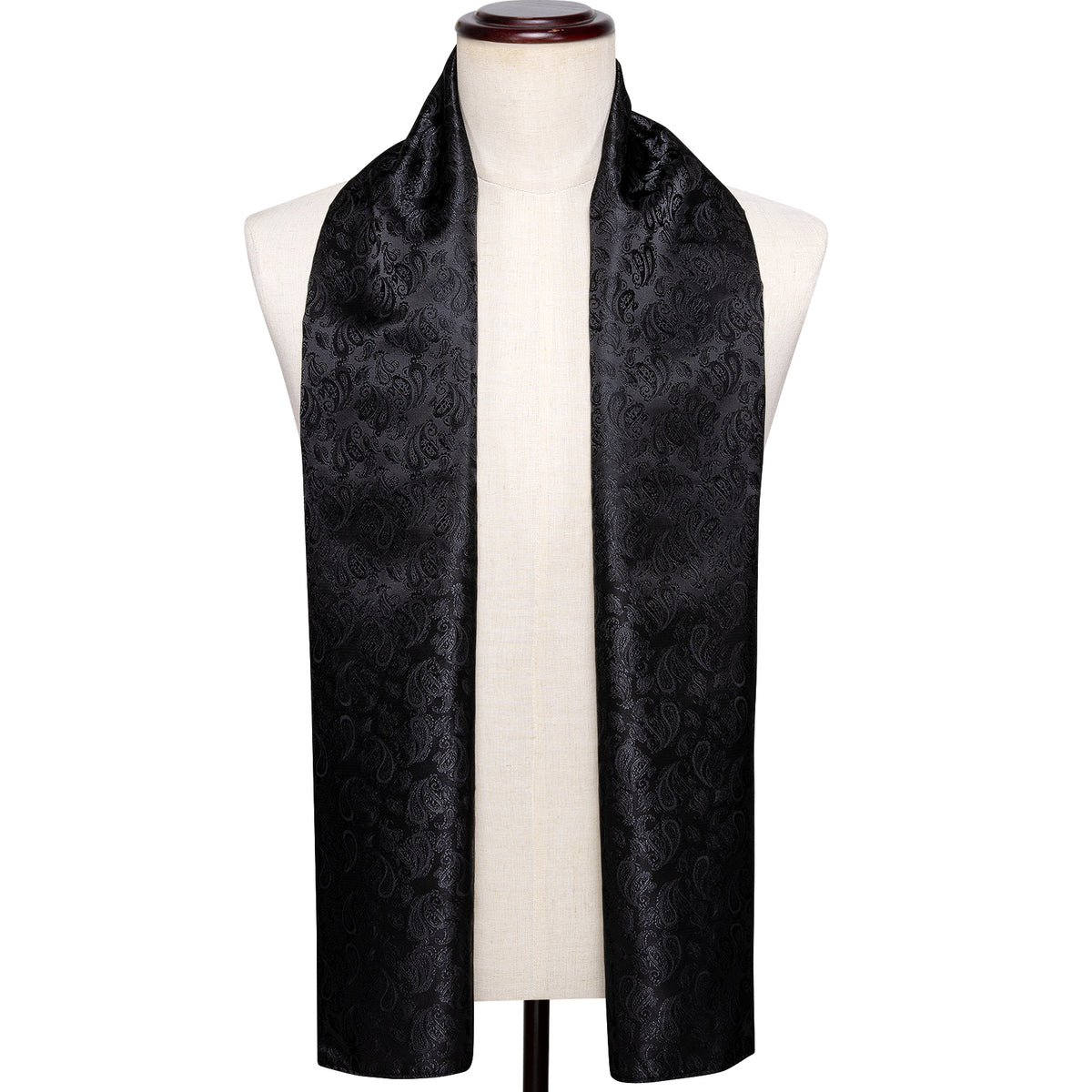 Luxury Black Paisley Silk Scarf Scarf - Sophisticated Gentlemen