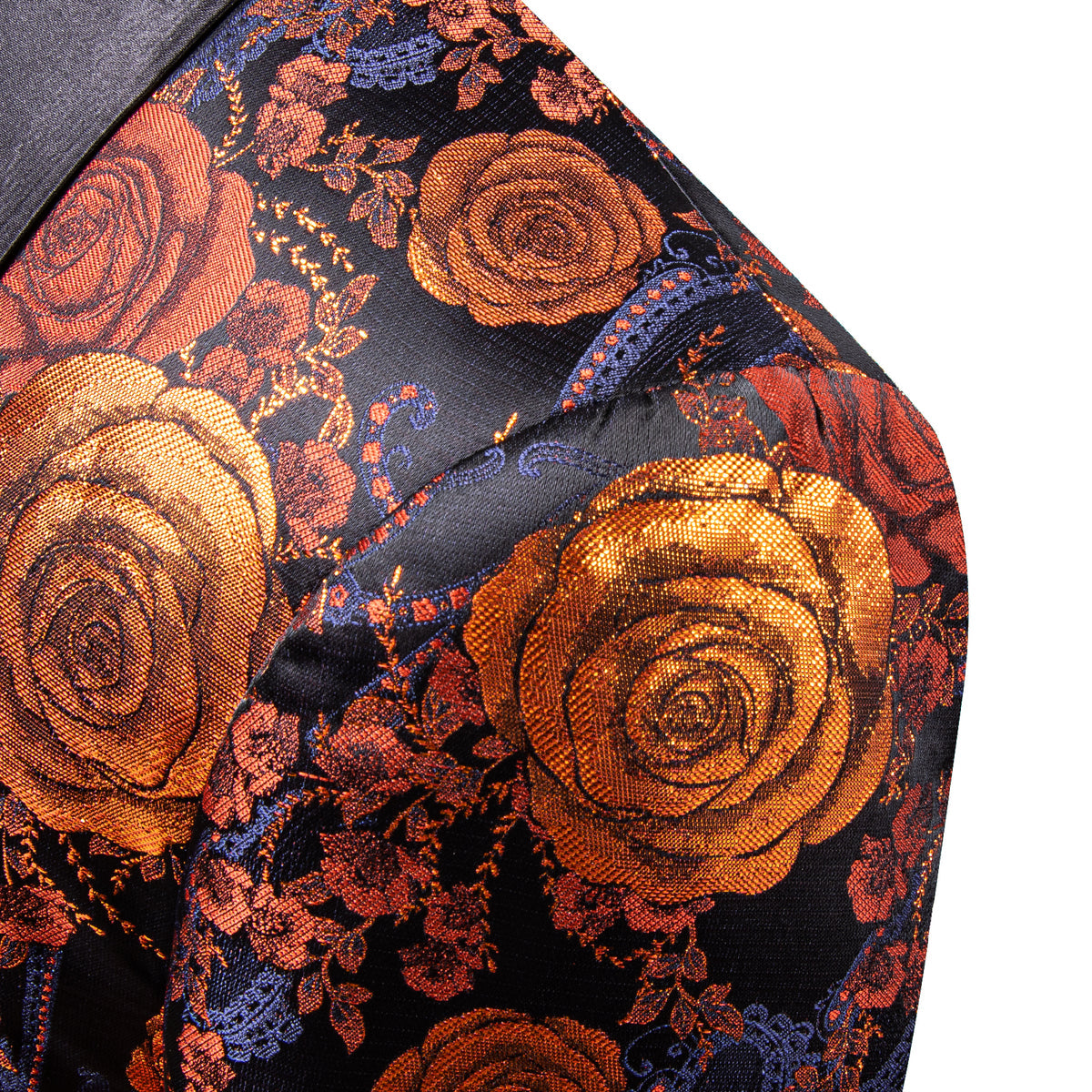 Orange and Navy Floral Tuxedo Jacket tuxedo - Sophisticated Gentlemen