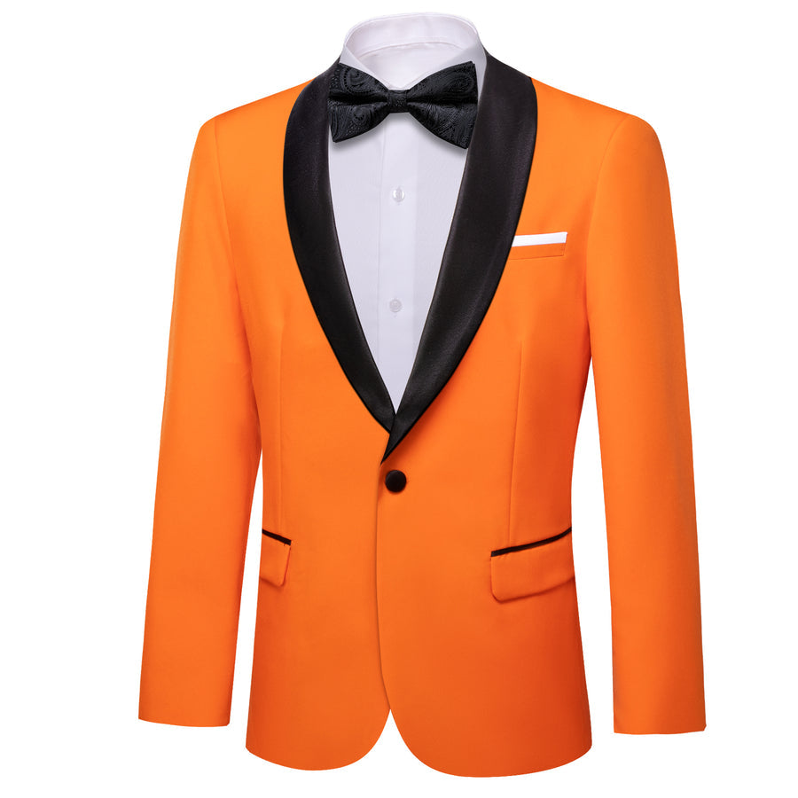 Men's Burnt Orange Shawl Lapel Tuxedo Jacket tuxedo - Sophisticated Gentlemen