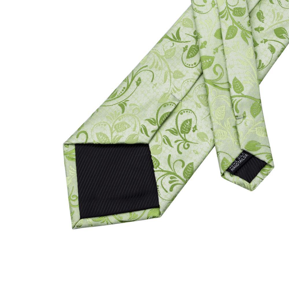 Green Floral Tie, Pocket Square and Cufflinks Set tie sets - Sophisticated Gentlemen