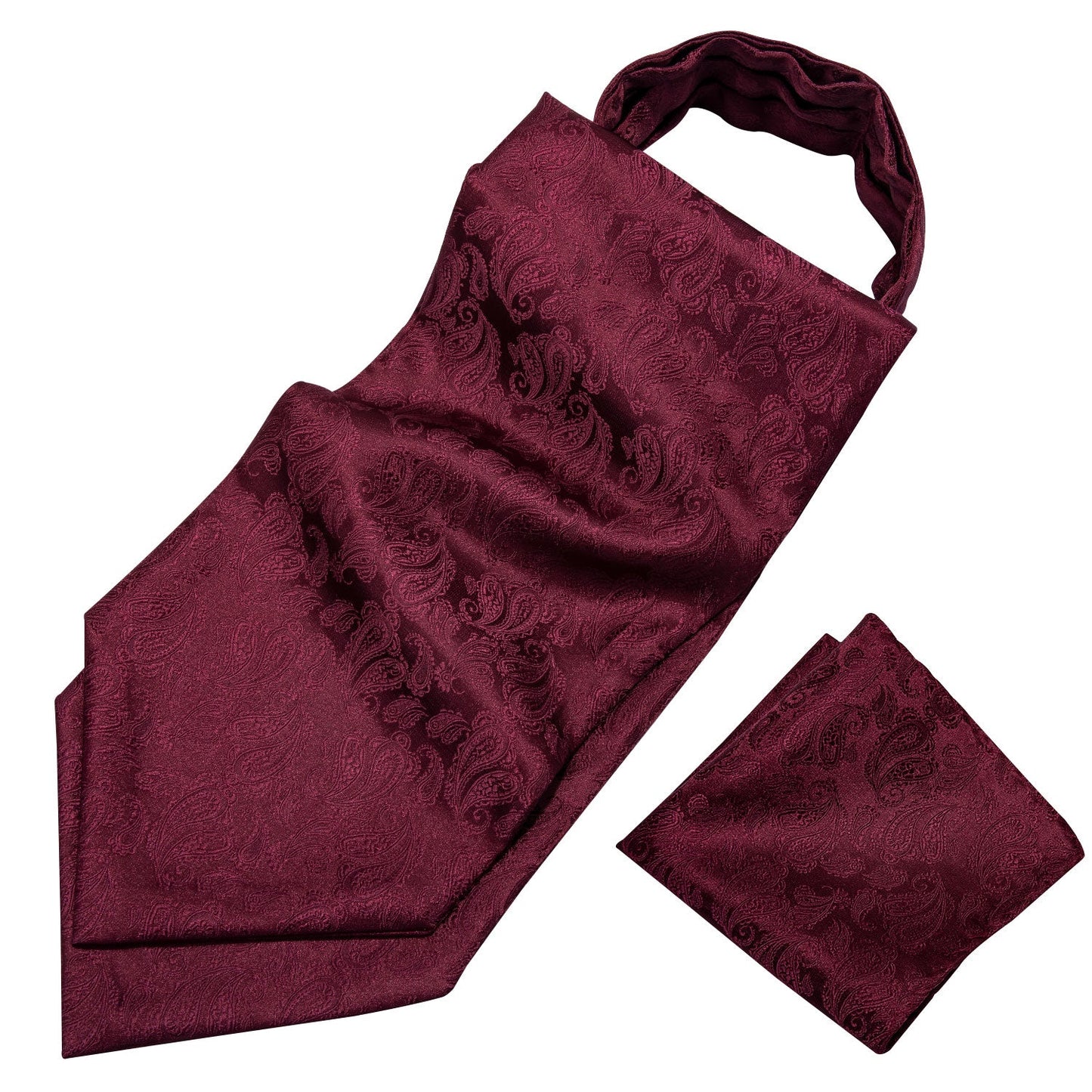 Red Paisley 3-Piece Ascot Set Ascot - Sophisticated Gentlemen