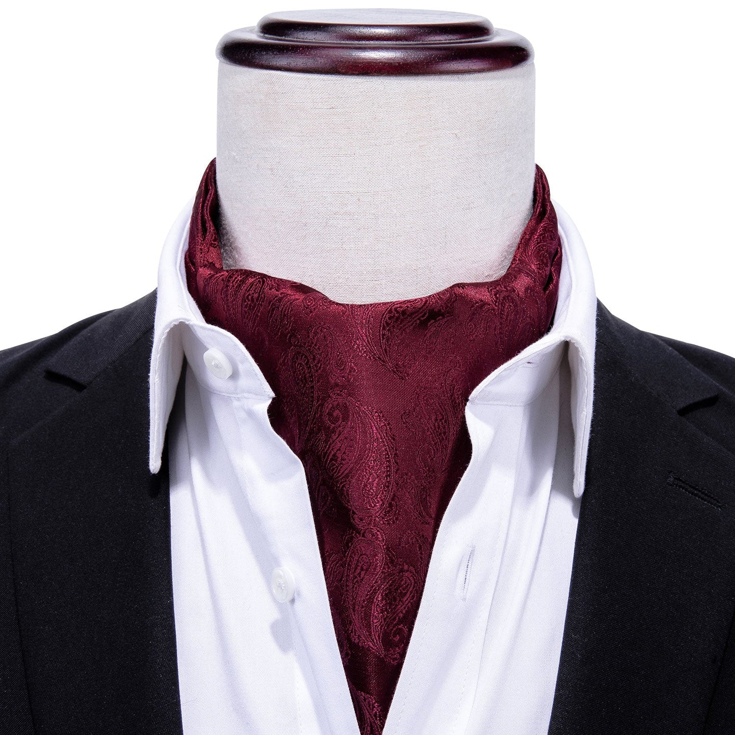 Red Paisley 3-Piece Ascot Set Ascot - Sophisticated Gentlemen