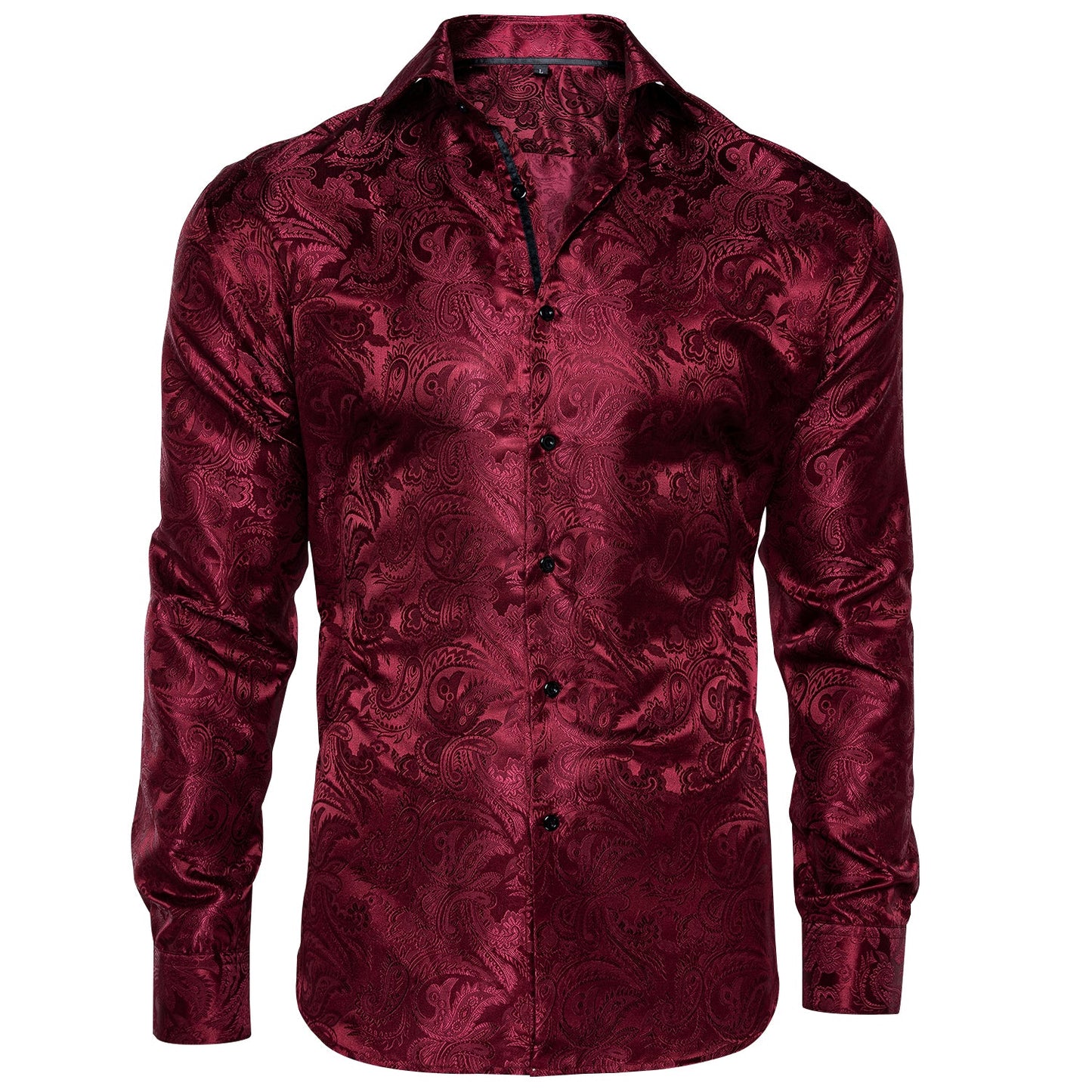 Red Paisley Silk Dress Shirt shirt - Sophisticated Gentlemen