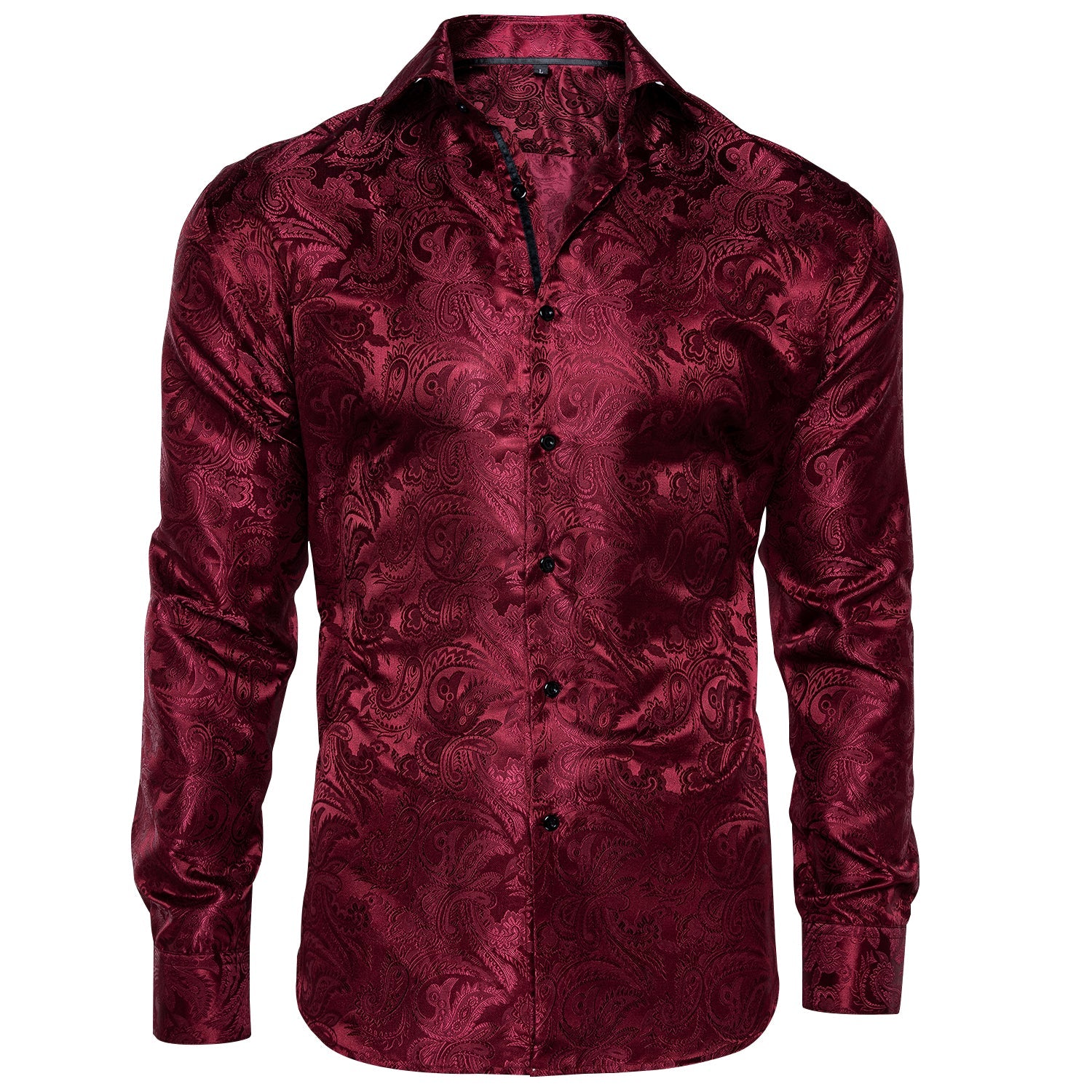 Red Paisley Silk Dress Shirt shirt    - Sophisticated Gentlemen