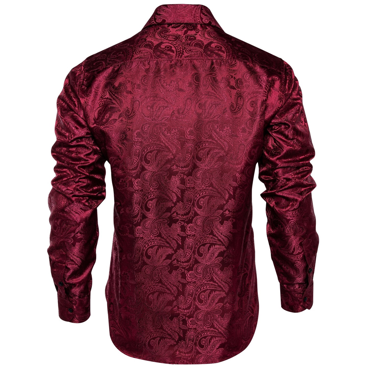 Red Paisley Silk Dress Shirt shirt - Sophisticated Gentlemen