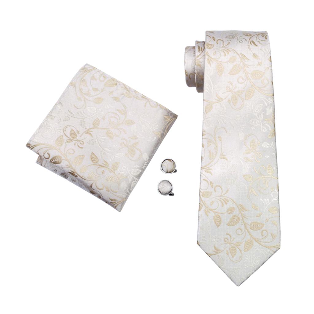 Creeping Flowers Tie, Pocket Square and Cufflinks tie sets - Sophisticated Gentlemen