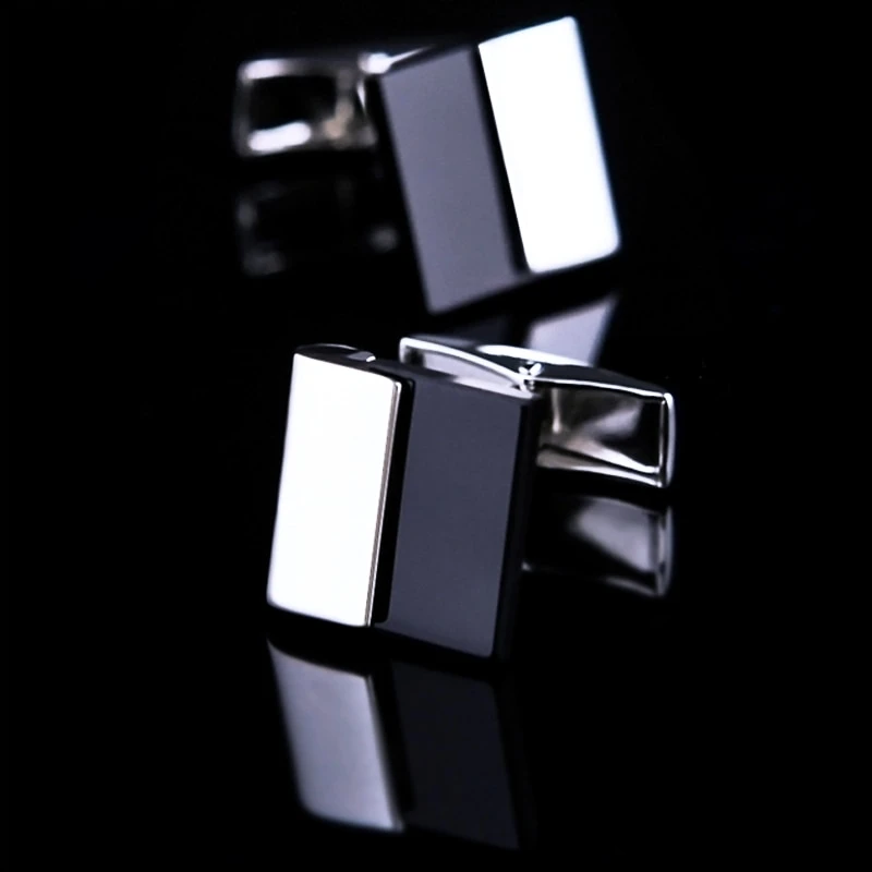 White Over Black Cufflinks Cufflink - Sophisticated Gentlemen