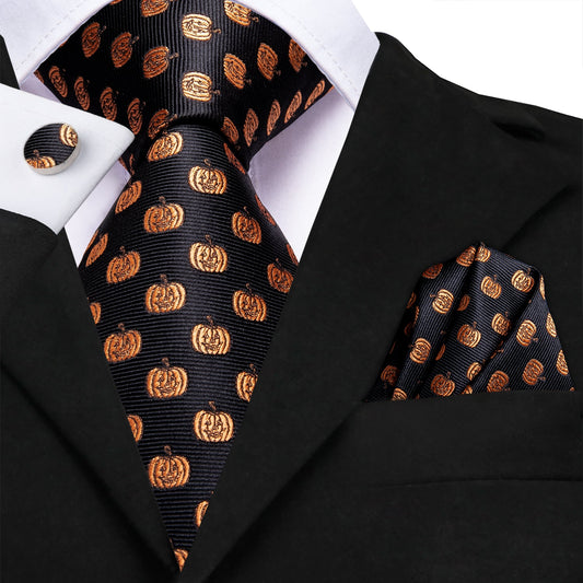 Halloween Pumpkin Tie Set tie set - Sophisticated Gentlemen