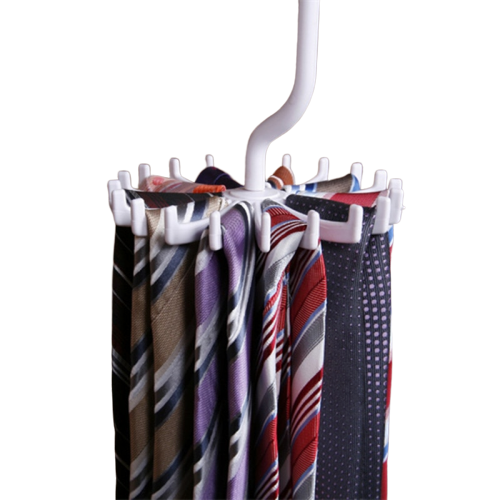 Hanging Tie Rack - White Storage Holders & Racks    - Sophisticated Gentlemen
