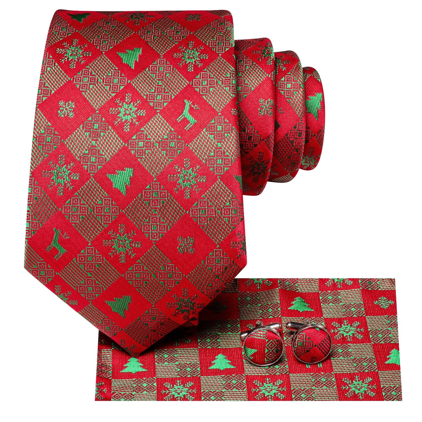 Red and Green Christmas Tie Set tie sets - Sophisticated Gentlemen