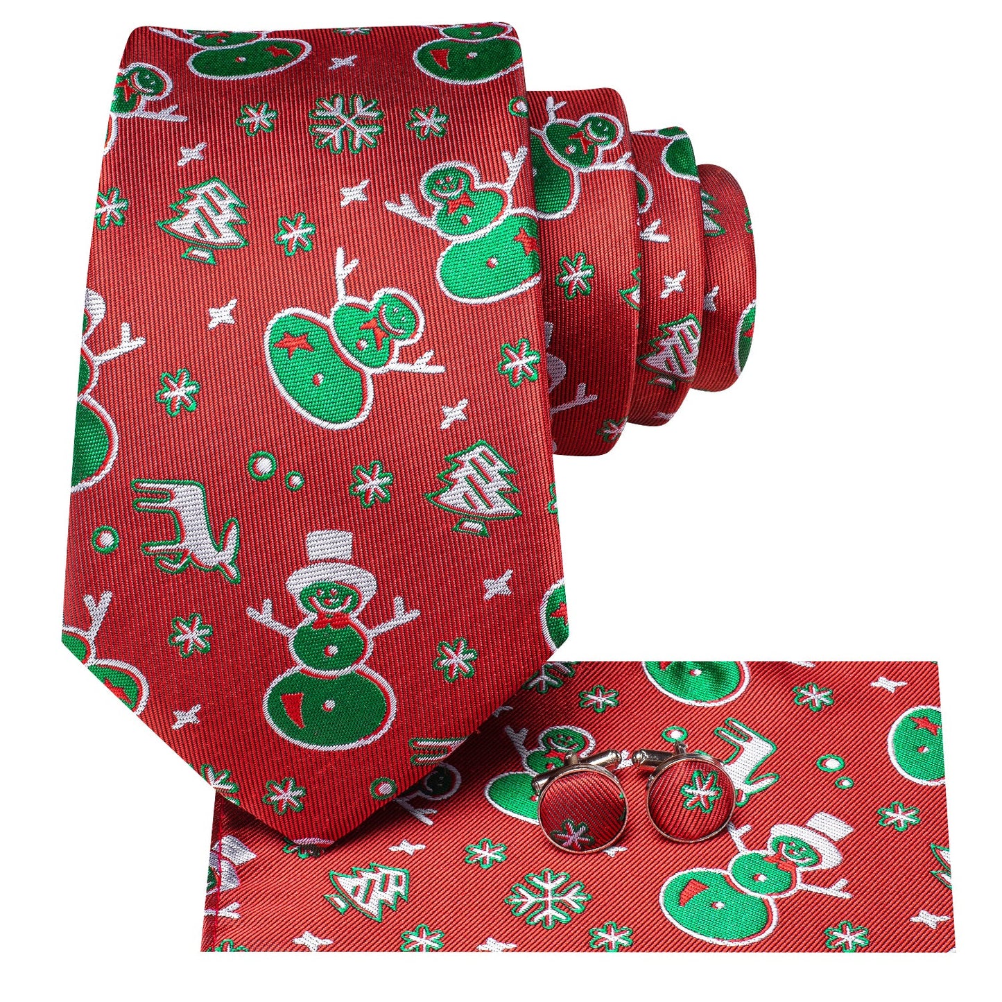 Red and Green Christmas Pattern Tie Set tie sets - Sophisticated Gentlemen