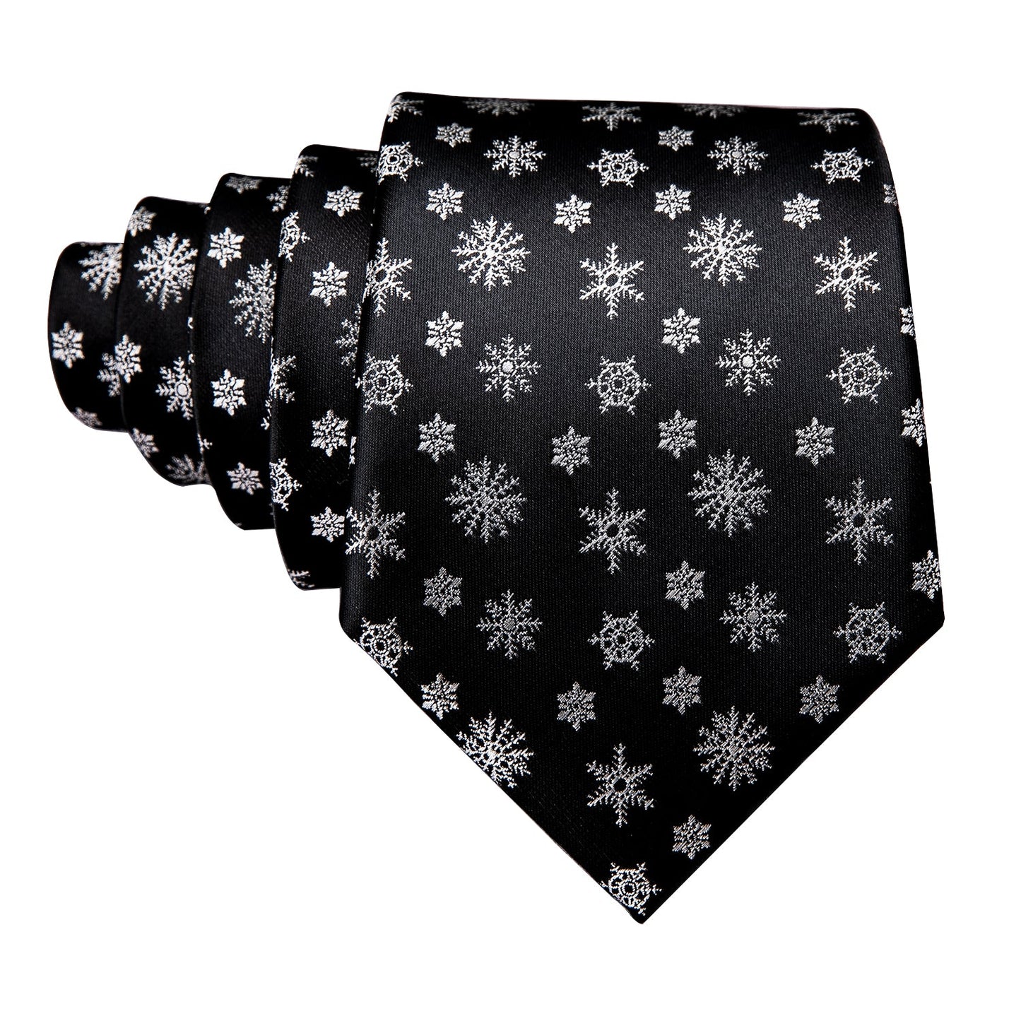 Snowflakes On Black Tie Set tie sets - Sophisticated Gentlemen