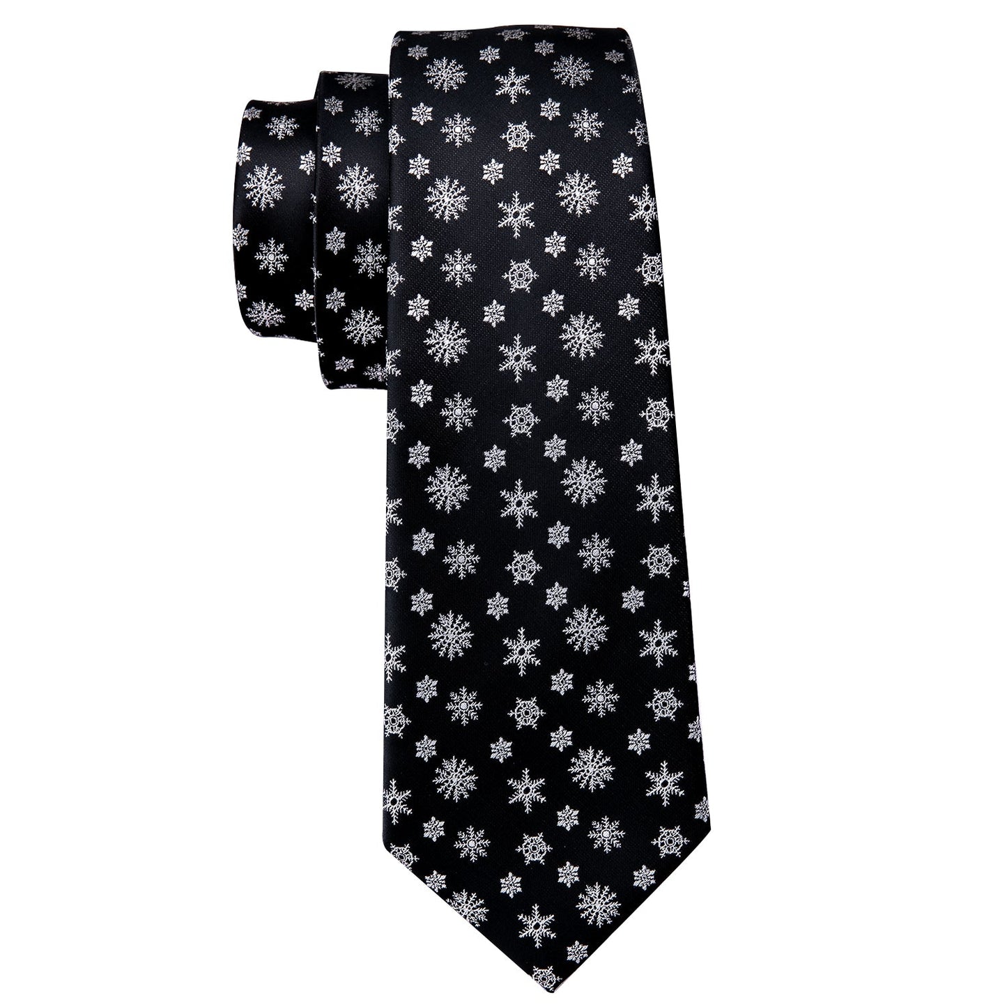 Snowflakes On Black Tie Set tie sets - Sophisticated Gentlemen