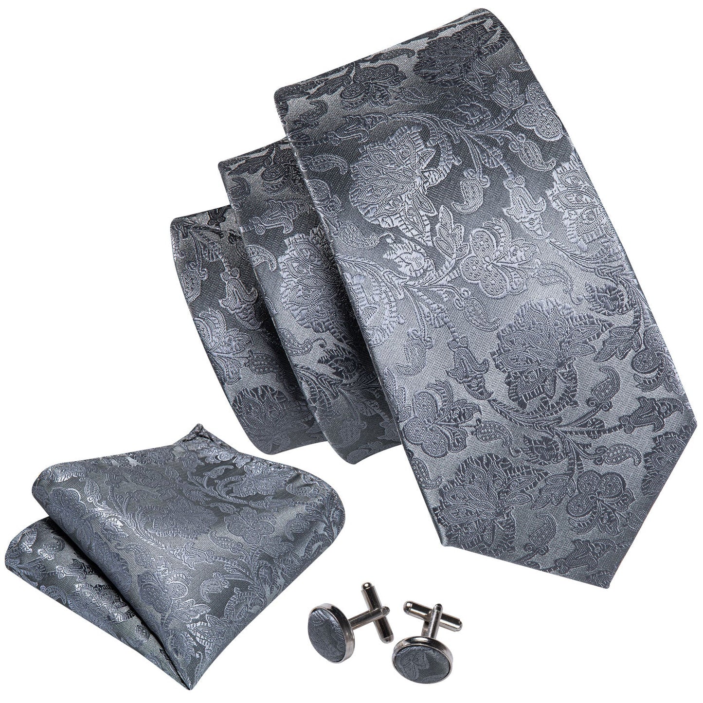 Silver Gray Premium Tie Set tie sets - Sophisticated Gentlemen